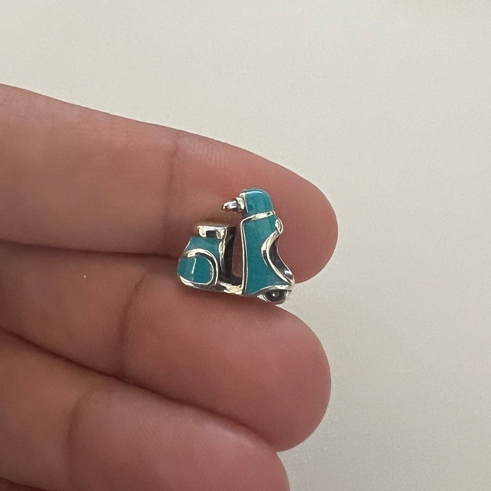 Blue Vespa Scooter Charm